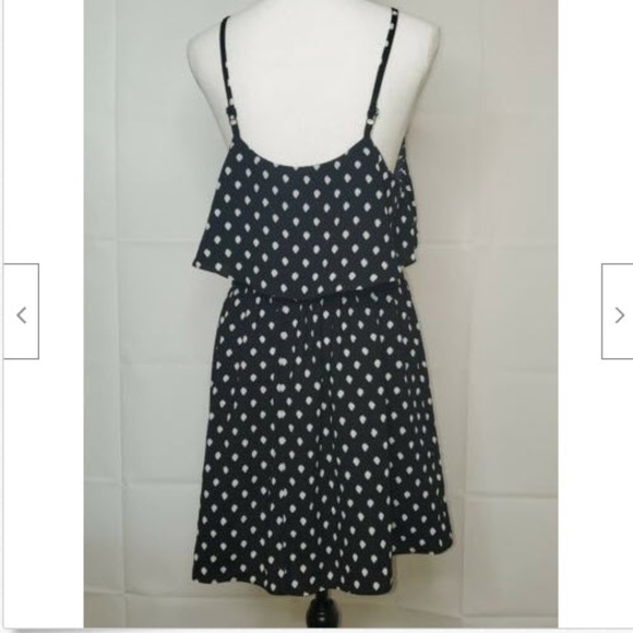 Elle Dress M Spaghetti Straps Black White Mini - Picture 4 of 7